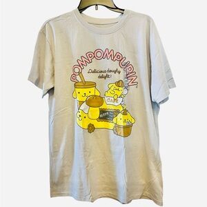 Pompompurin Cafe Graphic Tan T-Shirt